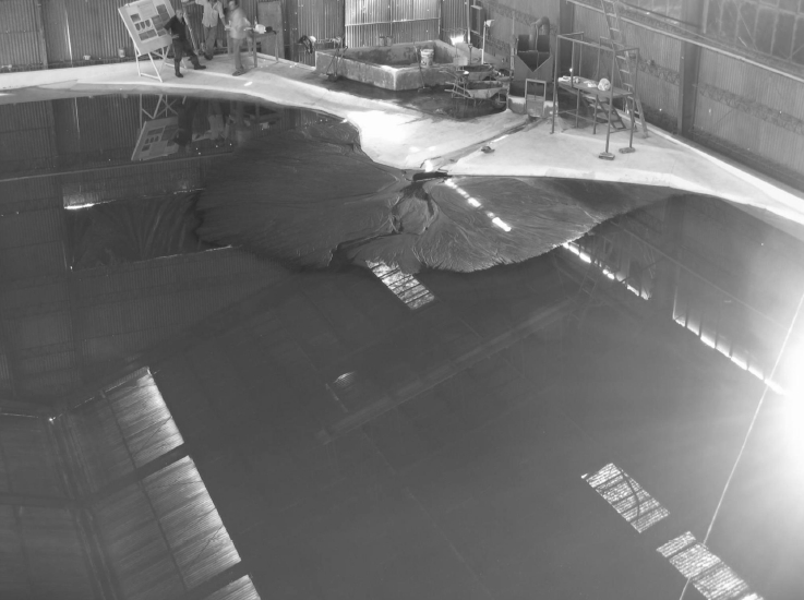 Modelo físico de la descarga del río San José de Arica.