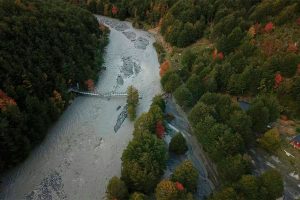 Crecida del río Mosco, en Villa O'Higgins, Región de Aysén. 2018. Imagen de Latercera.com.