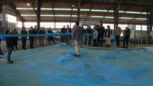 Directores Dirplan conocen el Modelo Físico 2D y 3D para el diseño de Caleta de pescadores artesanales en sector roca la baja de Valparaíso. 